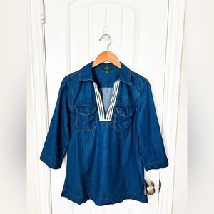 LRL Lauren Jeans Co Denim Shirt Tunic Ralph Lauren Size Medium